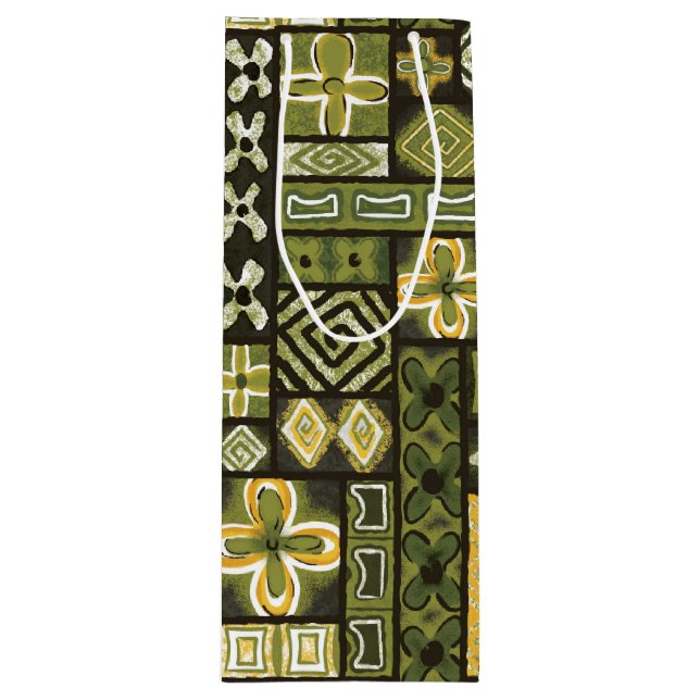 Vintage Aloha Gift Bag | Pua Green (Front)