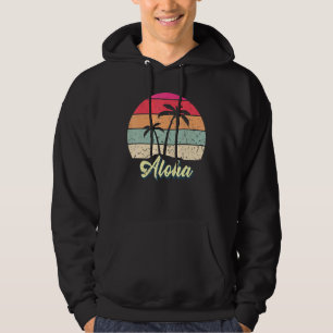 Vintage Aloha Palm Beach Surfboard Hawaii Summer T Hoodie