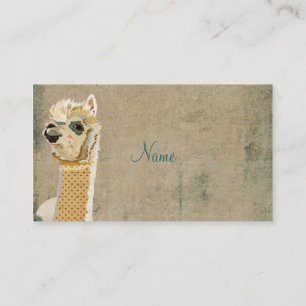 Vintage Alpaca Blue Business Card