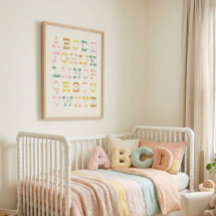 Vintage Alphabet in Pastel Colors