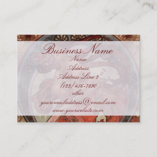 Vintage Alphones Mucha  Dance Business Cards