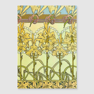 Vintage Alphonse Mucha Art Nouveau Lily Pattern