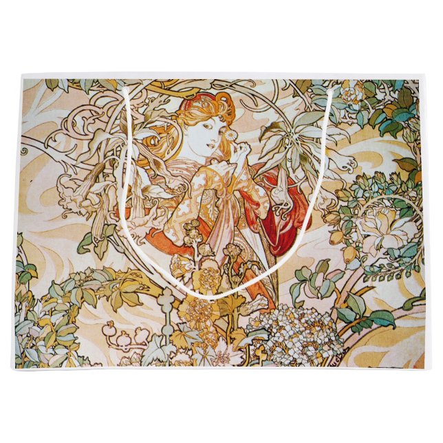 Vintage alphonse mucha goddess large gift bag (Front)