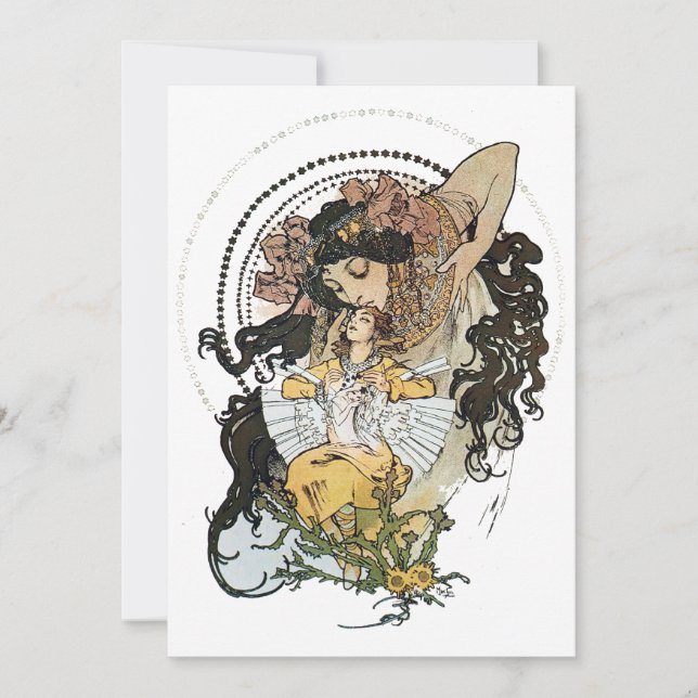 Vintage Alphonse Mucha Invitation (Front)