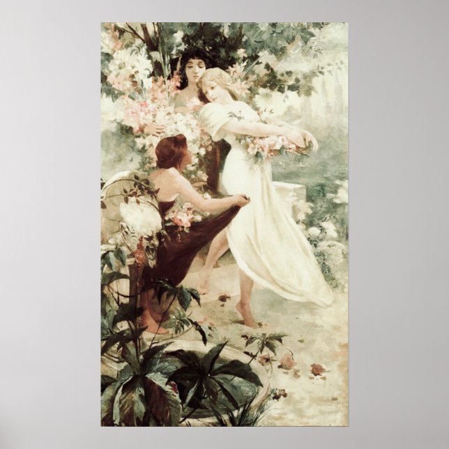Vintage Alphonse Mucha Spirit of Spring  Poster (Front)
