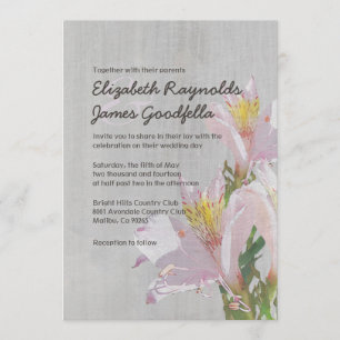 Vintage Alstroemeria Wedding Invitations