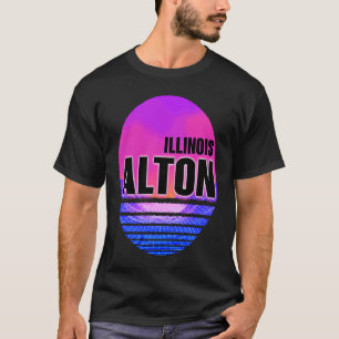Vintage Alton Vaporwave Illinois T-Shirt