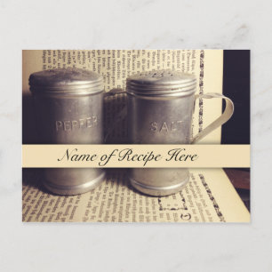 Vintage Aluminium Retro Inspired Favourite Recipe Postcard