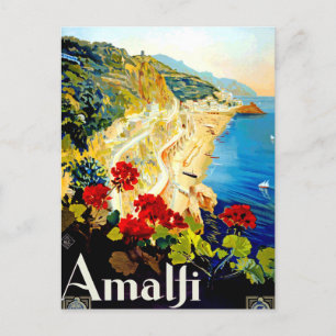 Vintage Amalfi Italy Europe Travel Card