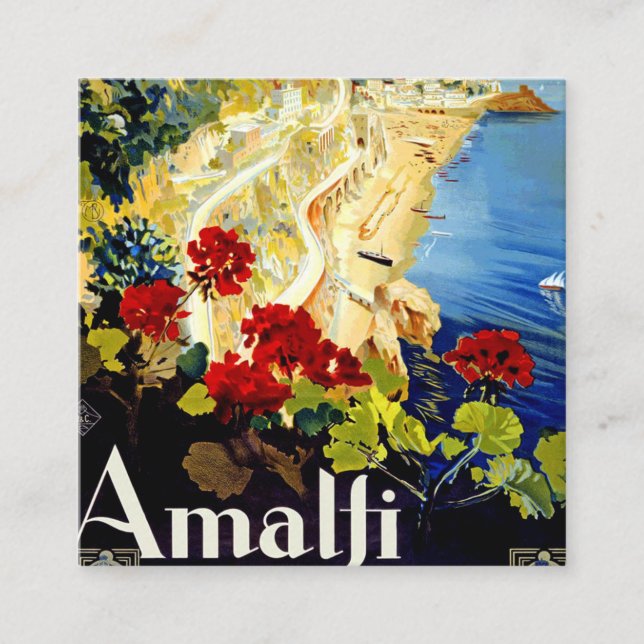 Vintage Amalfi Italy Europe Travel Card (Front)