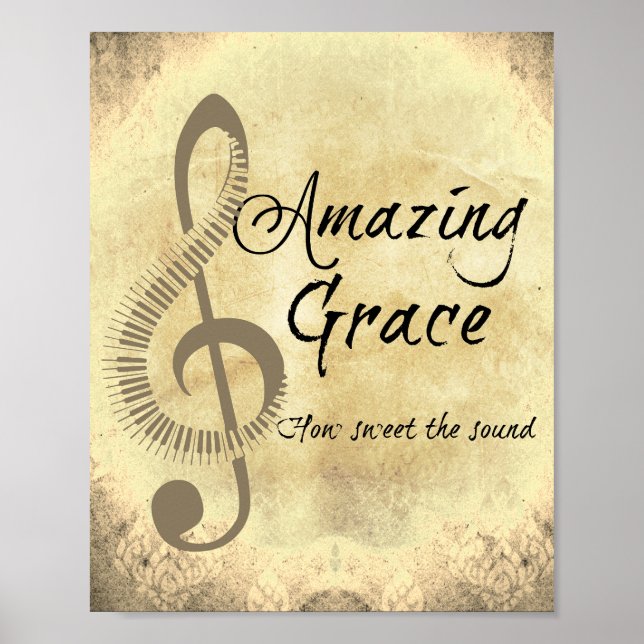 Vintage Amazing Grace How Sweet the Sound Poster (Front)