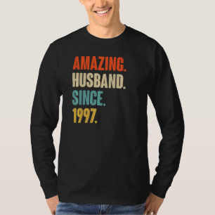Vintage Amazing Husband Since 1997 25 Wedding Aniv T-Shirt