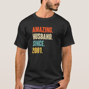 Vintage Amazing Husband Since 2001 21 Wedding Aniv T-Shirt