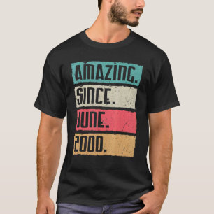 Vintage Amazing Since June 2000 Happy Birthday 22 T-Shirt