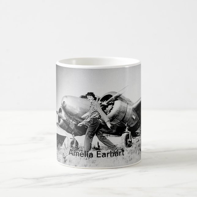 Vintage Amelia Earhart  Photo Coffee Mug (Center)