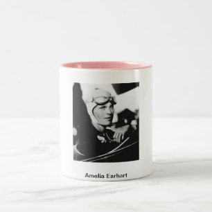 Vintage Amelia Earhart Photo Two-Tone Coffee Mug