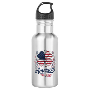 Vintage America 1776 2026 Patriotic Clover Shirt_1 532 Ml Water Bottle