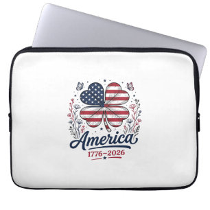 Vintage America 1776 2026 Patriotic Clover Shirt_1 Laptop Sleeve