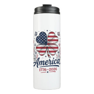 Vintage America 1776 2026 Patriotic Clover Shirt_1 Thermal Tumbler