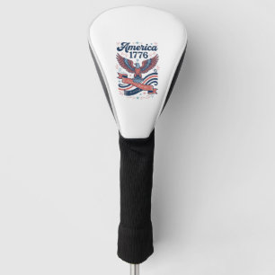 Vintage America 1776 Eagle Patriotic Shirt Design_ Golf Head Cover