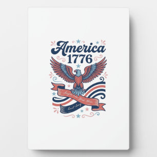 Vintage America 1776 Eagle Patriotic Shirt Design_ Plaque