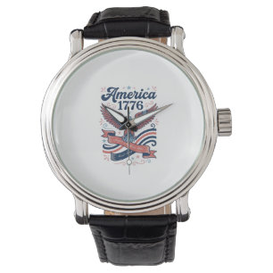 Vintage America 1776 Eagle Patriotic Shirt Design_ Watch