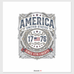 Vintage America 1776 Patriotic Liberty