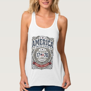 Vintage America 1776 Patriotic Liberty Singlet