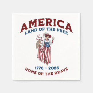 Vintage America 250th Anniversary 1776-2026 Napkin