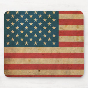 Vintage America Flag Mouse Pad