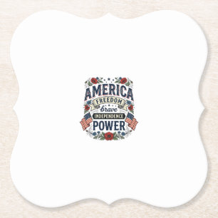 Vintage America Freedom Patriotic Shirt Design_1 Paper Coaster