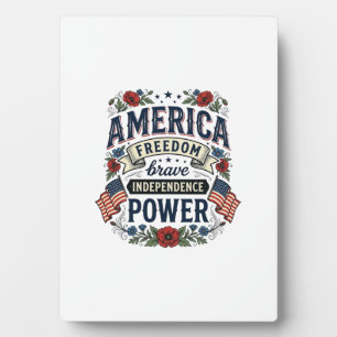 Vintage America Freedom Patriotic Shirt Design_1 Plaque