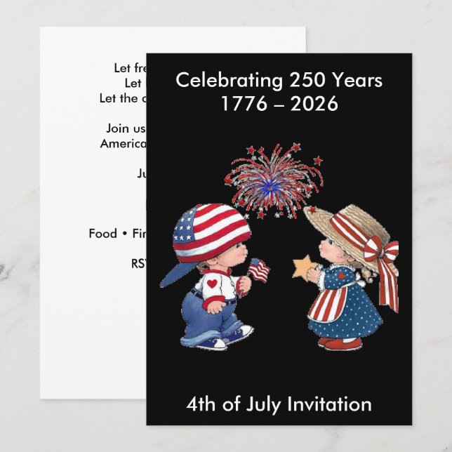 Vintage America Happy 250th Birthday Party Invitation (Front/Back)