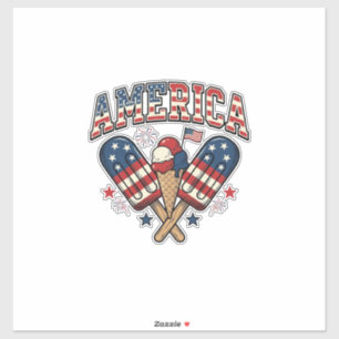 Vintage America Ice Cream Patriotic Shirt Design_1