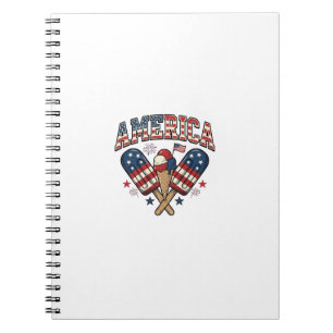 Vintage America Ice Cream Patriotic Shirt Design_1 Notebook