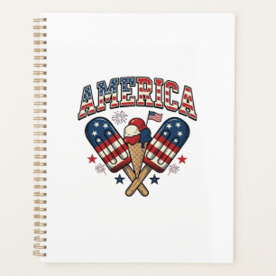 Vintage America Ice Cream Patriotic Shirt Design_1 Planner