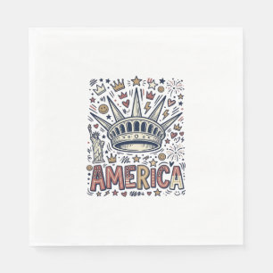 Vintage America Liberty Crown Patriotic Shirt Desi Napkin