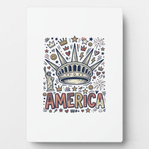 Vintage America Liberty Crown Patriotic Shirt Desi Plaque