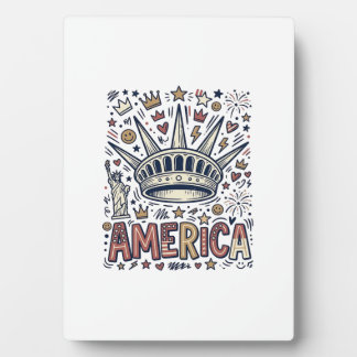 Vintage America Liberty Crown Patriotic Shirt Desi Plaque