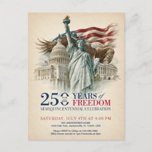Vintage America Semiquincentennial USA 250 Invite Postcard