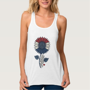 Vintage America Sunflower Patriotic Shirt Design (