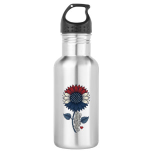 Vintage America Sunflower Patriotic Shirt Design ( 532 Ml Water Bottle