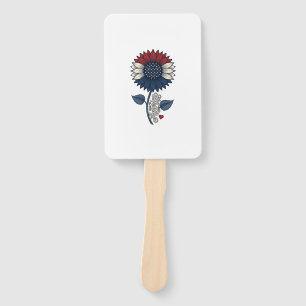 Vintage America Sunflower Patriotic Shirt Design ( Hand Fan