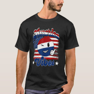 Vintage America  Vibes American Flag Happy Face T-Shirt