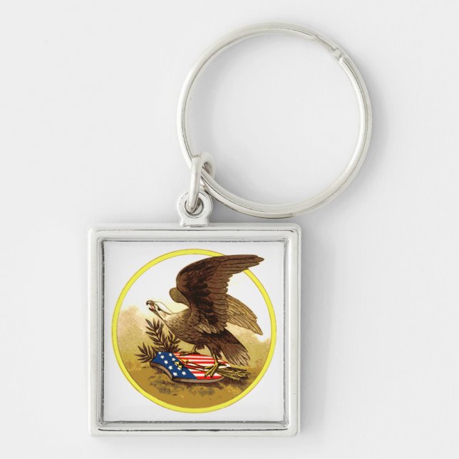 Vintage American Bald Eagle Key Ring (Front)