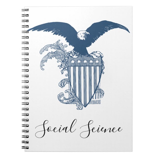 Vintage American Bald Eagle Stars Stripes Shield Notebook (Front)