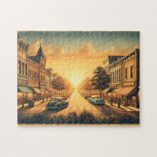 Vintage american city jigsaw puzzle