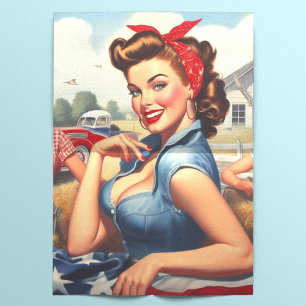 Vintage American Country Girl Tissue Paper