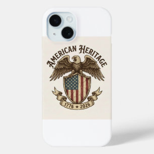 Vintage American Eagle Shield 2026 Semiquincentenn iPhone 15 Case