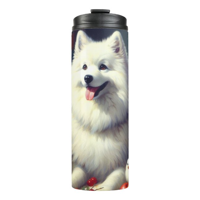 Vintage American Eskimo Painting Thermal Tumbler (Front)